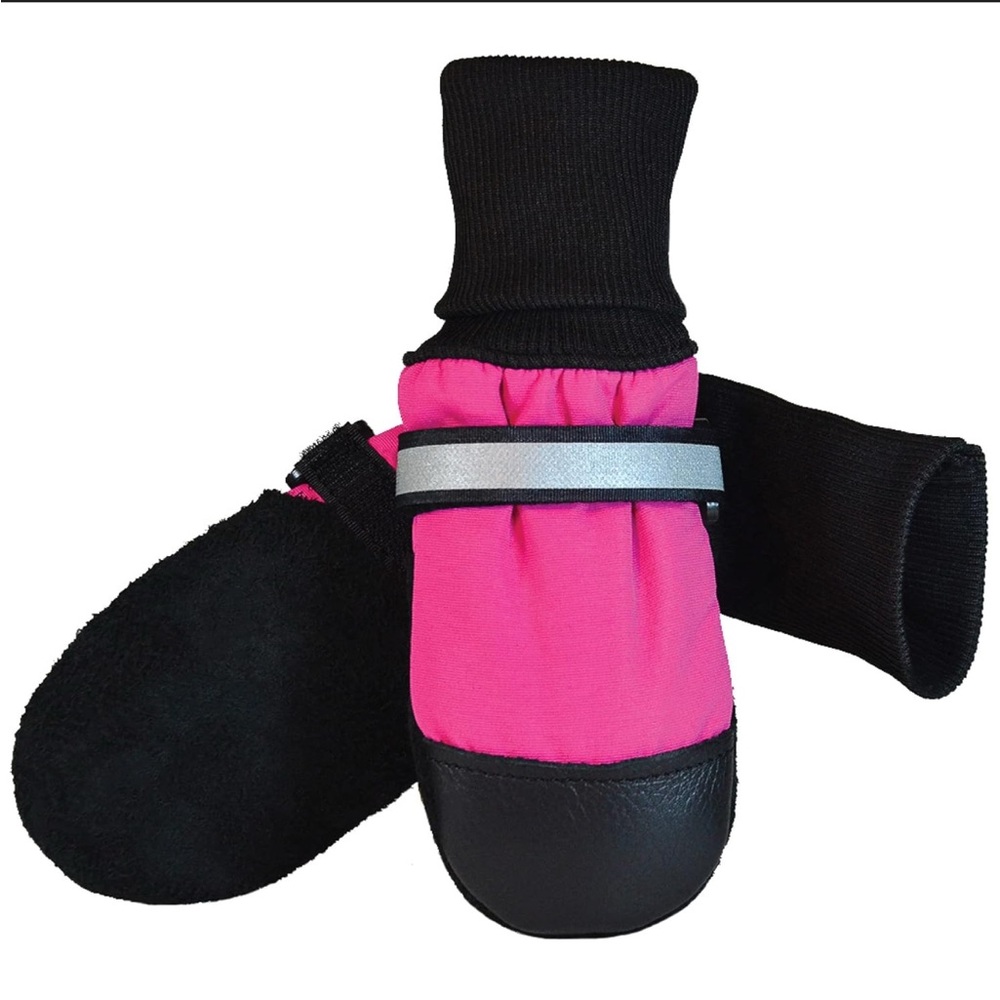 Stylish Pink and Black Dog Booties